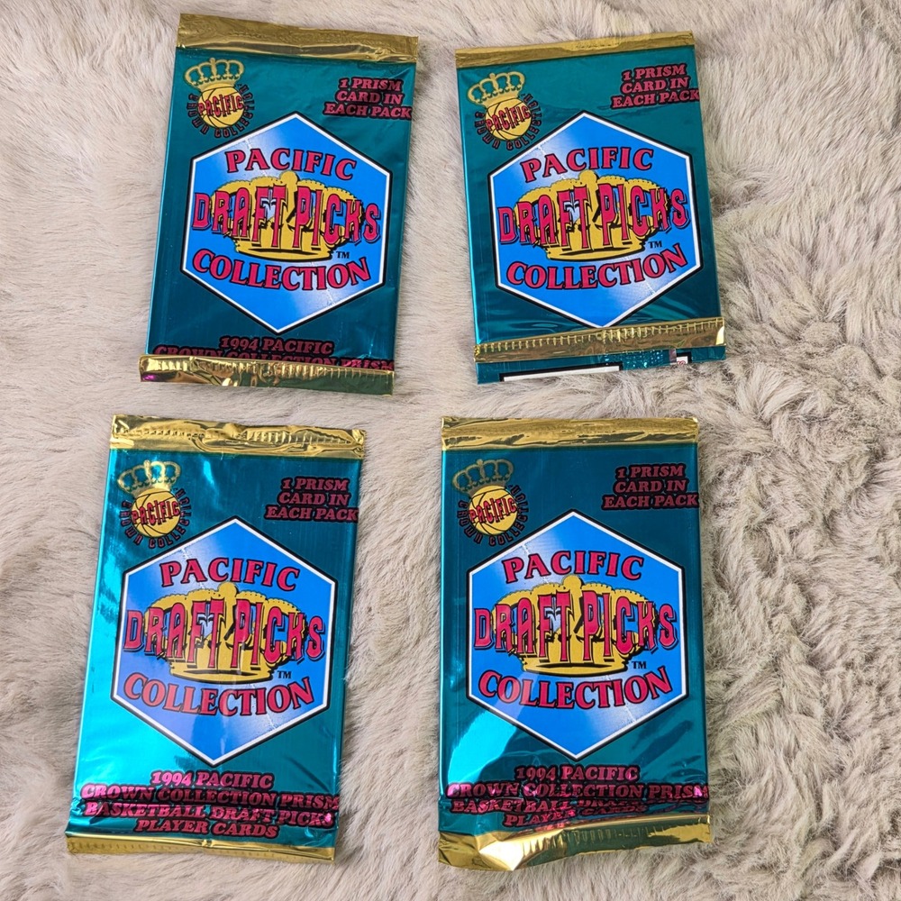 Lot of 4 1994 Pacific Crown Collection Prism Basketball Draft Picks Sealed Packs